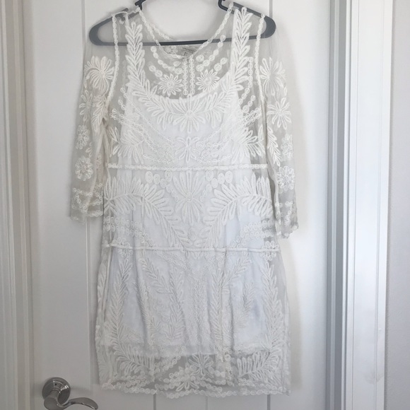 Forever 21 Dresses & Skirts - Forever 21 Cream Crochet Dress